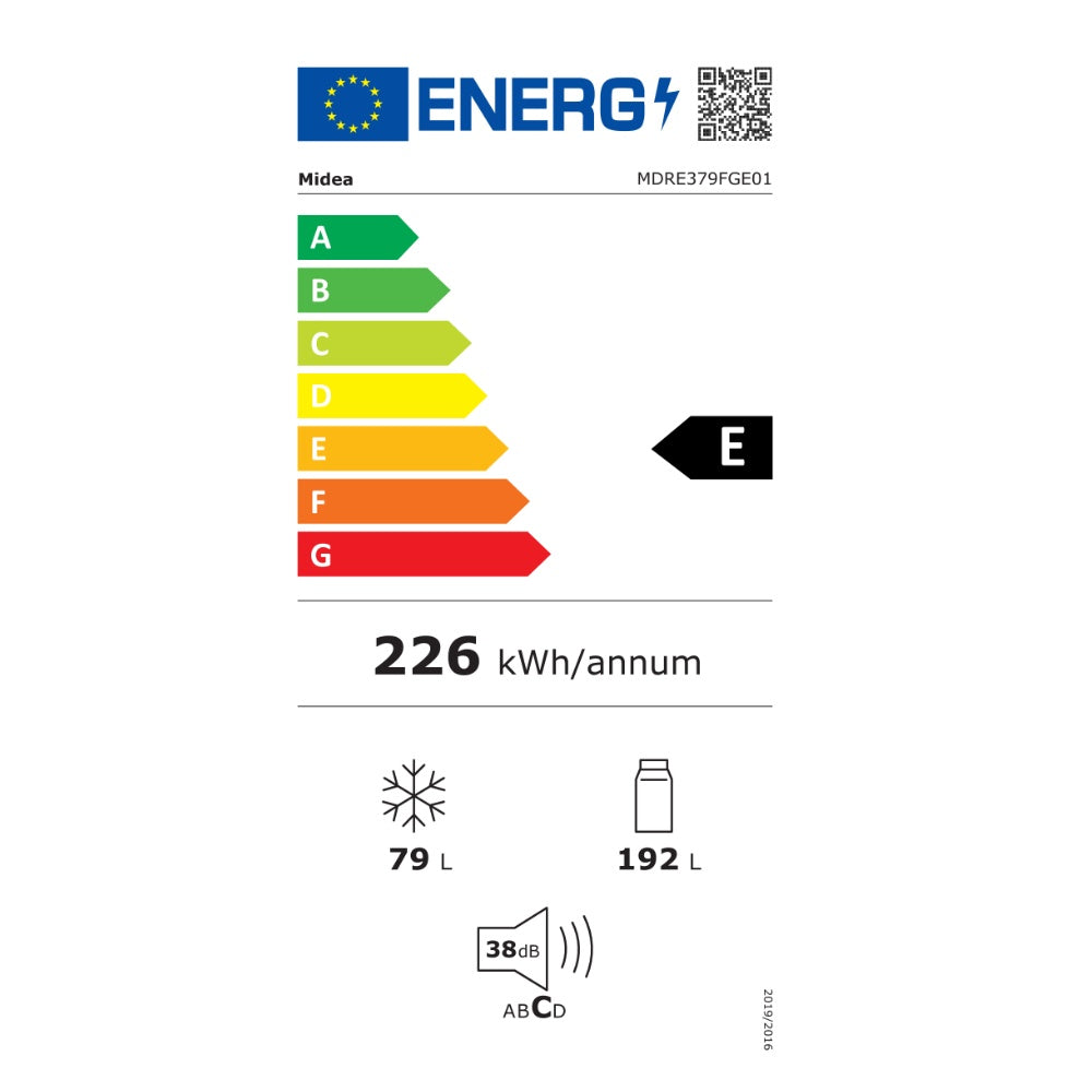 Combina frigorifica incorporabila Midea MDRE379FGE01, Static, 271l, 178.5 cm, Clasa E