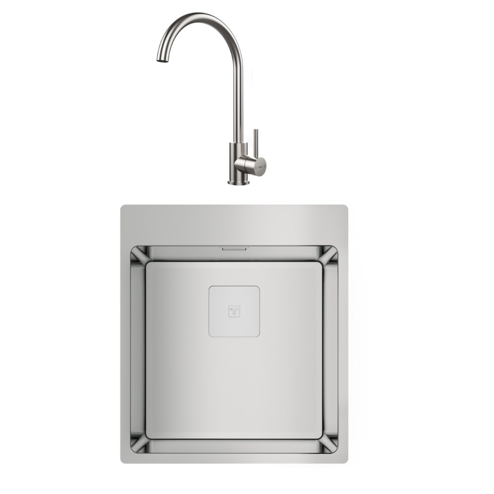 Pachet chiuveta bucatarie Teka FORLINEA RS15 40.40, 440 x 500 mm plus baterie Teka UNI 9310 XP Inox