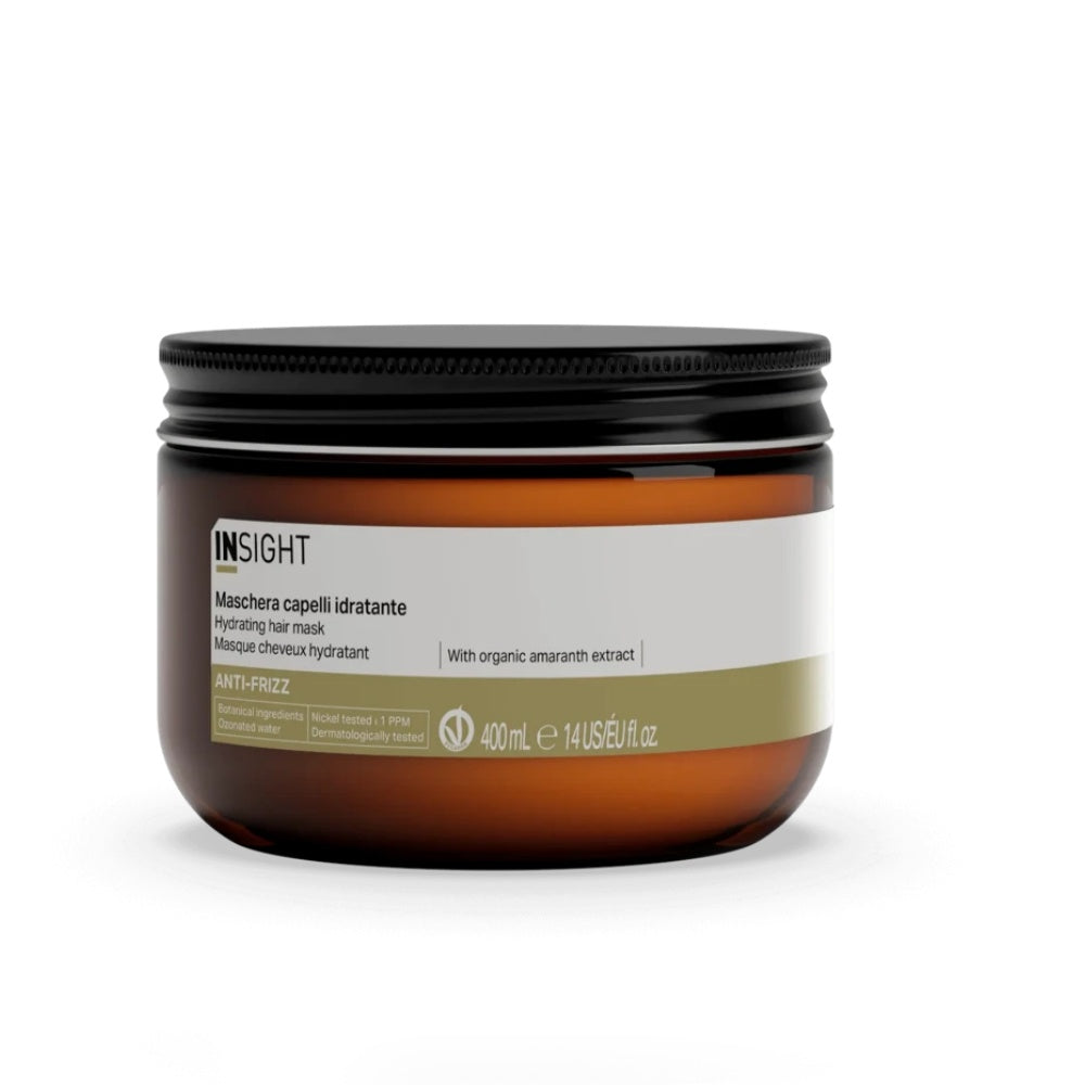 Masca pentru par hidratanta, anti frizz, organica, INSIGHT, cu extract din semințe de in, IAF212, 400 ml