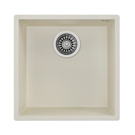 Chiuveta din Tegranite+ Teka SQUARE 40.40 TG CM, 440 x 440 mm, montare sub blat, Crem deschis
