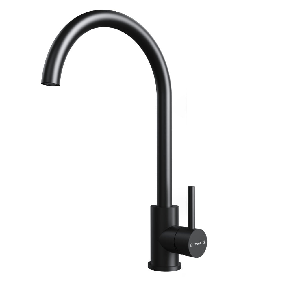 Baterie de bucatarie Teka UNI 9310 BK, cu teava inalta, cartus ceramic, Neagra