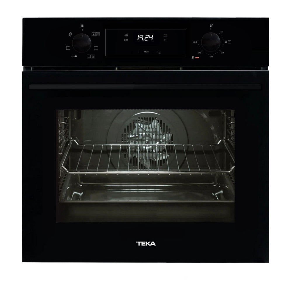 Cuptor electric Teka HAK 625 BK, cu 6 functii, 60 cm, clasa A, 65l, HydroClean, Cristal negru