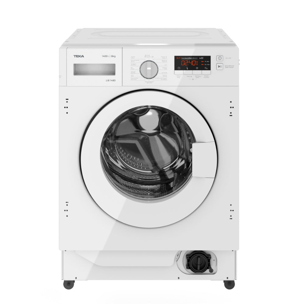 Masina de spalat rufe incorporabila Teka LSI6 1481, 8 kg, 1400 rpm, 16 programe de spalare, spalare super rapid: 15 minute, 60 cm, motor invertor, Clasa A