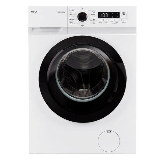 Masina de spalat rufe Teka WMK 40840 W, 8 kg, 1400 rpm, 15 programe de spalare, 60 cm, Clasa A, alba