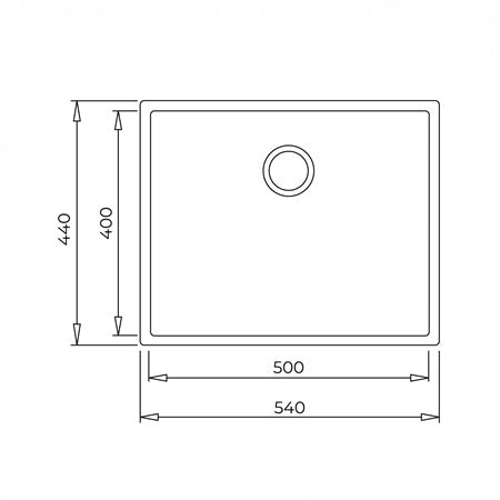 Chiuveta din Tegranite+ Teka SQUARE 50.40 TG ST, 540 x 440 mm, Undermount, STONE GREY