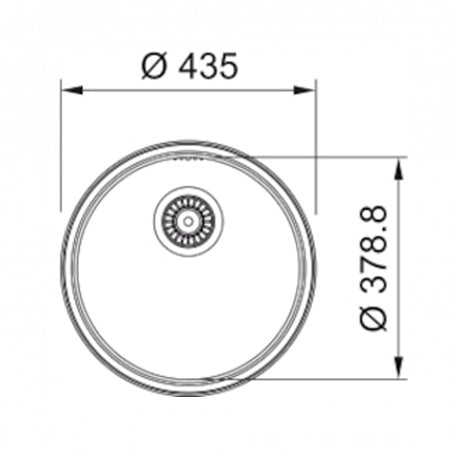 Chiuveta din inox Franke Rondo ROX 610/110-38 cu 1 cuva, 435mm, Incastrabila, inox satinat