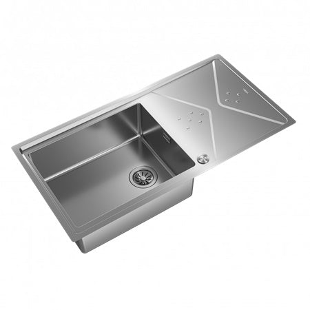 Chiuveta din inox Teka BROOKLYN 60 M-XP 1B 1D PLUS, 984 x 504 mm, 1 cuva cu picurator, montare deasupra sau la nivelul blatului, inox