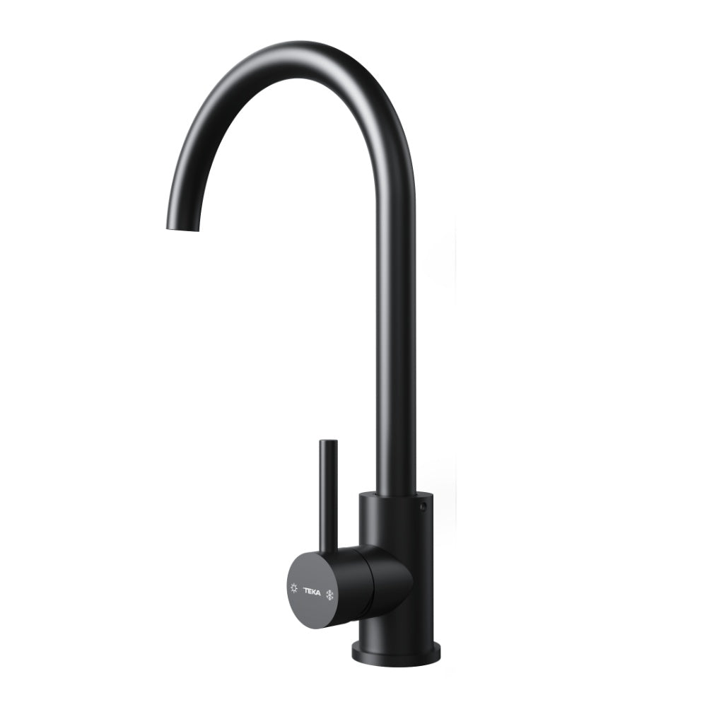 Baterie de bucatarie Teka UNI 9310 BK, cu teava inalta, cartus ceramic, Neagra