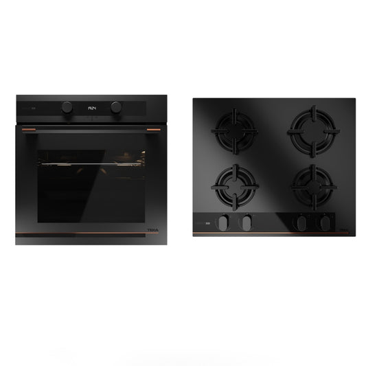 Pachet Cuptor incorporabil Teka HLB 85-G1 P BM, Maestro Pizza, 70 litri, Piroliza, A+, plus Plita pe gaz Teka GBC 64-G1 GBC BM, 4 zone de gatit, 60 cm, gratare fonta, sticla mata