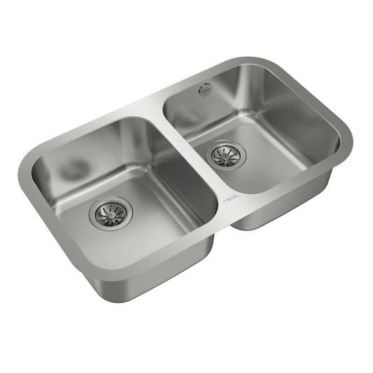 Chiuveta din inox Teka BE 2B 780, 2 cuve, montare sub blat, 779 mm x 464 mm, inox