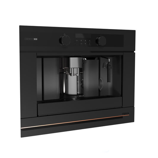 Espressor încorporabil Teka CLC 85-G1 GM BM, 2 cesti, cu cafea boabe sau cafea măcinată, 30 programe, presiune 15 bar, Negru matcu detalii metalice cupru