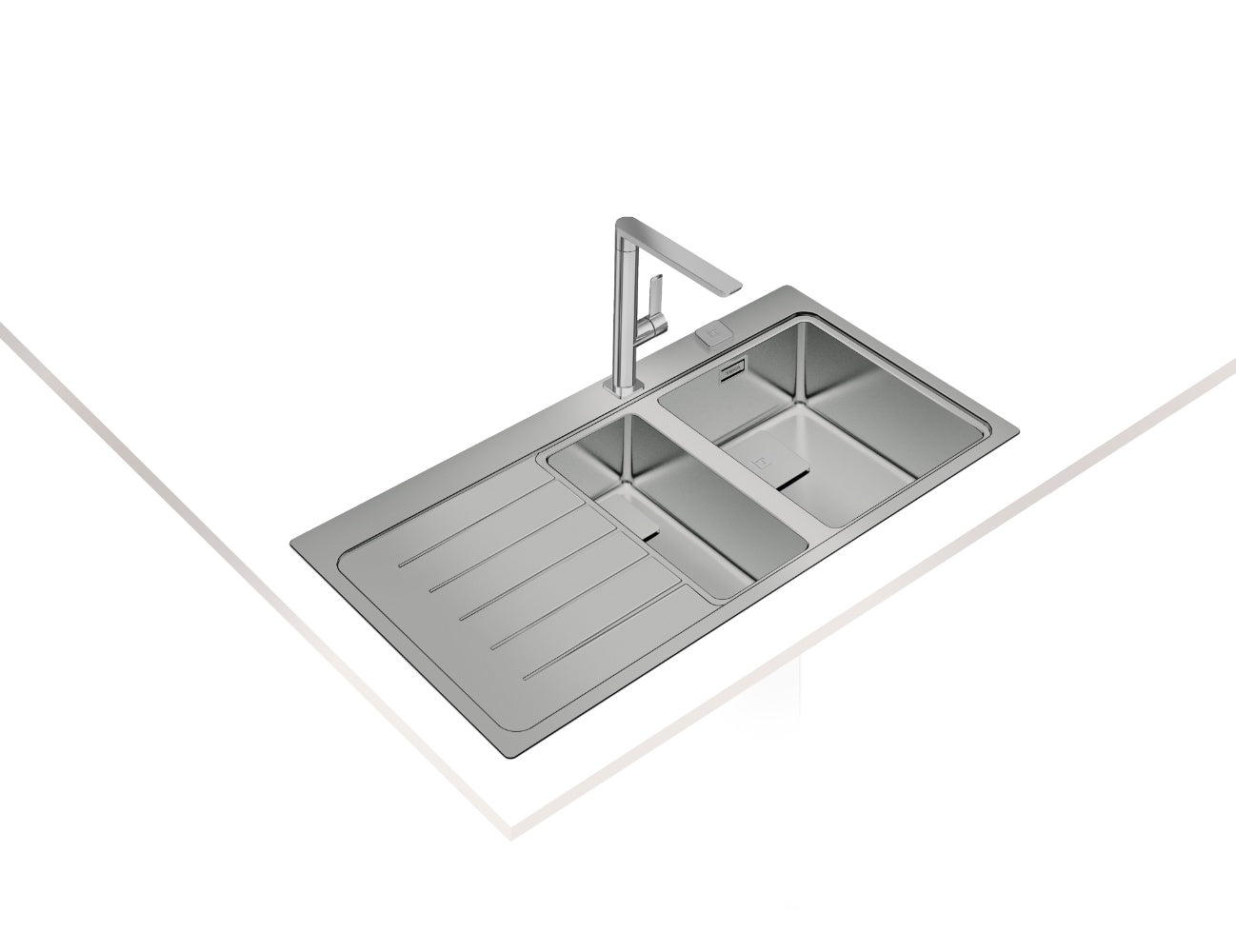 Chiuveta din inox Teka ZENIT RS15 1 1/2B 1D, 1000 x 520 mm,  picurator stanga, inox