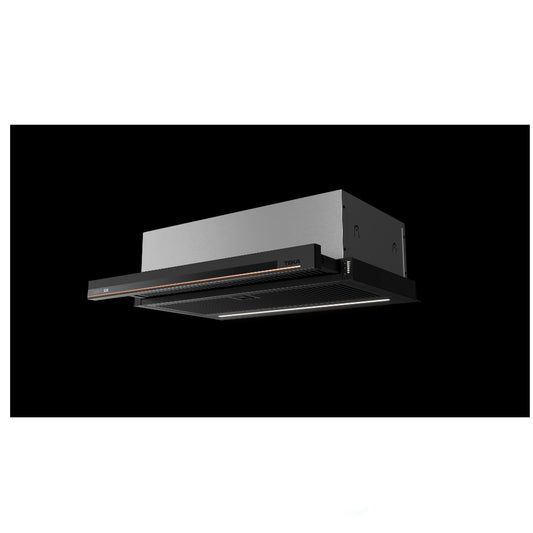 Hota incorporabila telescopica, Teka CNL 6415 Plus G1, 5 trepte de putere plus turbo, Motor EcoPower, 385 m3/h, Clasa A, 60 cm, Negru mat cu detalii metalice cupru