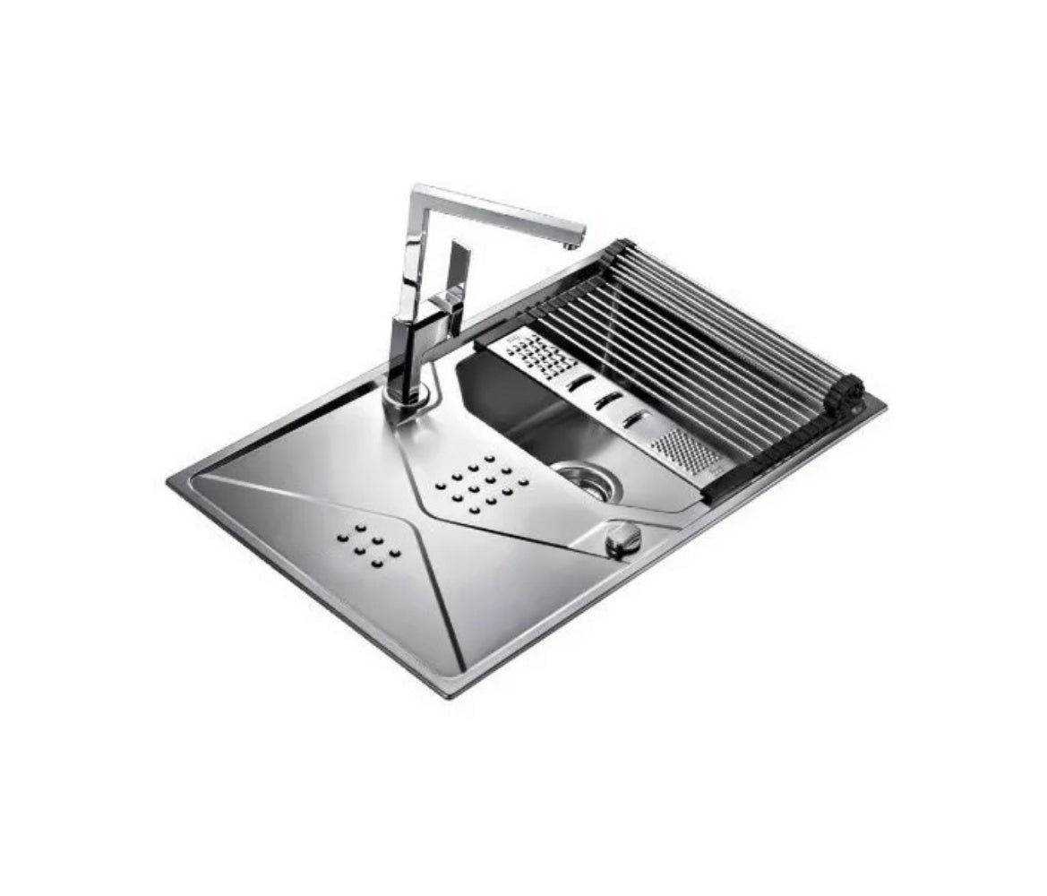 Gratar multifuctional pentru chiuveta Teka, cu razatoare multipla, 580 x 428 mm, inox