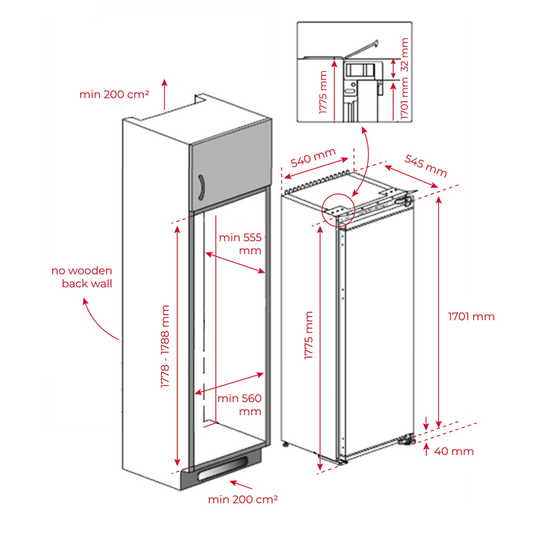 Congelator Incorporabil No Frost TEKA RSF 73360 FI EU, 196 l, Clasa E