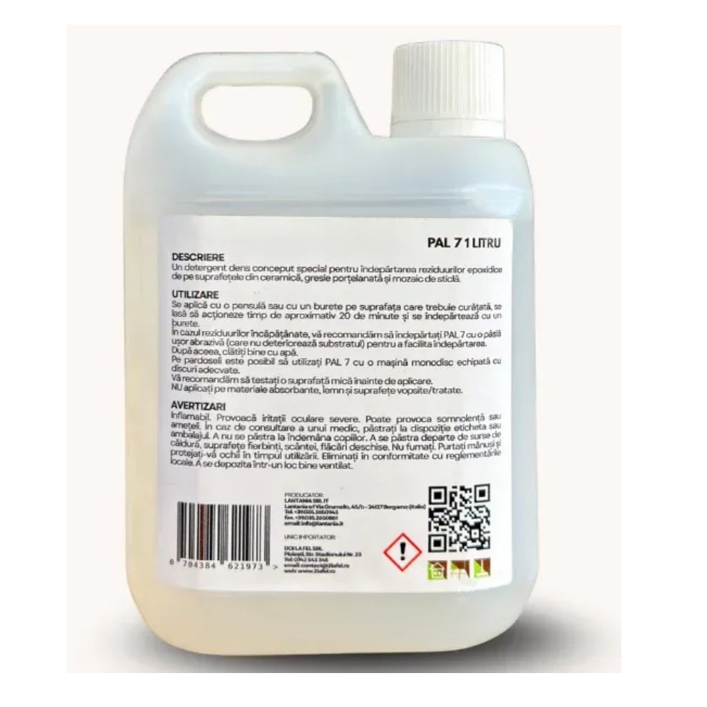 Detergent dens Lantania PAL 7, pentu indepartarea rezidurilor epoxidice, pentru suprafete din piatra si sticla, 1 litru