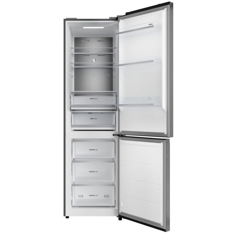 Combina frigorifica free-standing Teka RBF 68670 SS 373 l, Motor invertor, Clasa C, Total No Frost, H 201 cm, Inox