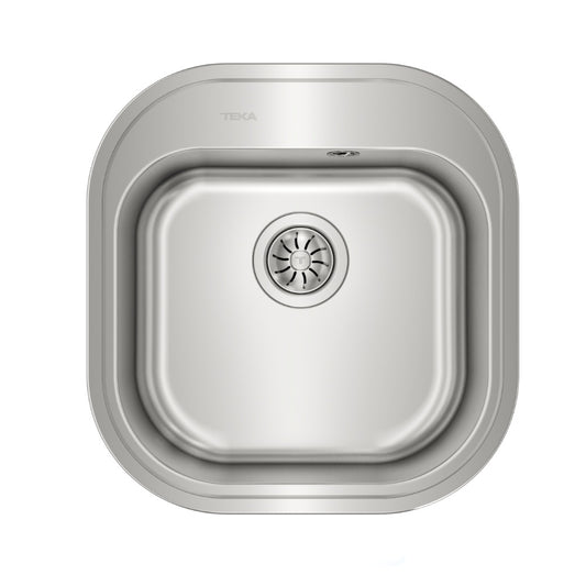 Pachet chiuveta bucatarie Teka TEKAWAY STYLO 1B, 465 x 485 mm si baterie Teka UNI 9310 XP, inox