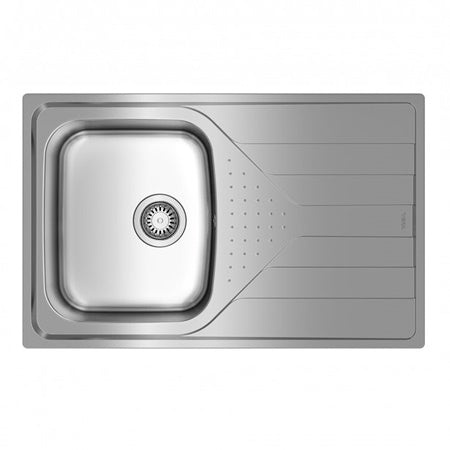 Chiuveta din inox Teka Universe 45 1B 1D, 1 cuva, 790 mm x 500 mm, Crom mat, Picurator dreapta