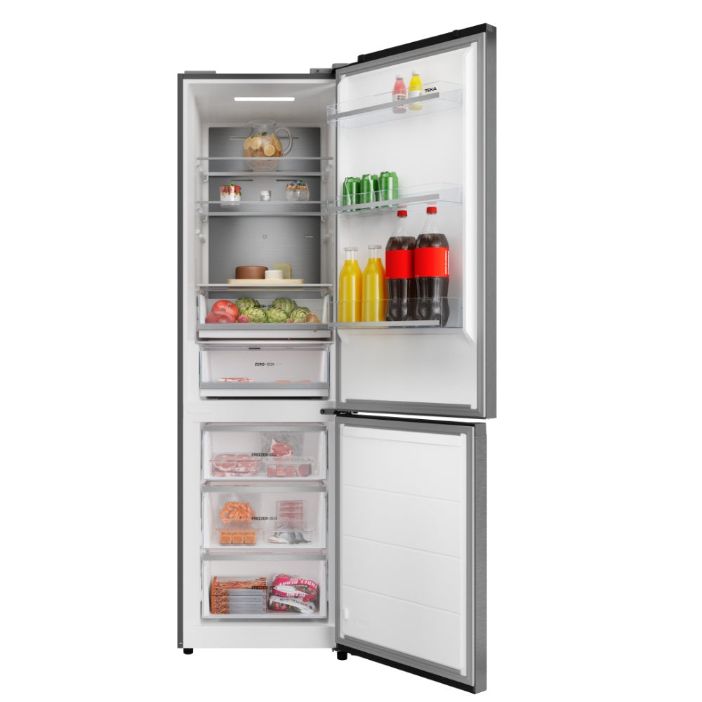 Combina frigorifica free-standing Teka RBF 68670 SS 373 l, Motor invertor, Clasa C, Total No Frost, H 201 cm, Inox