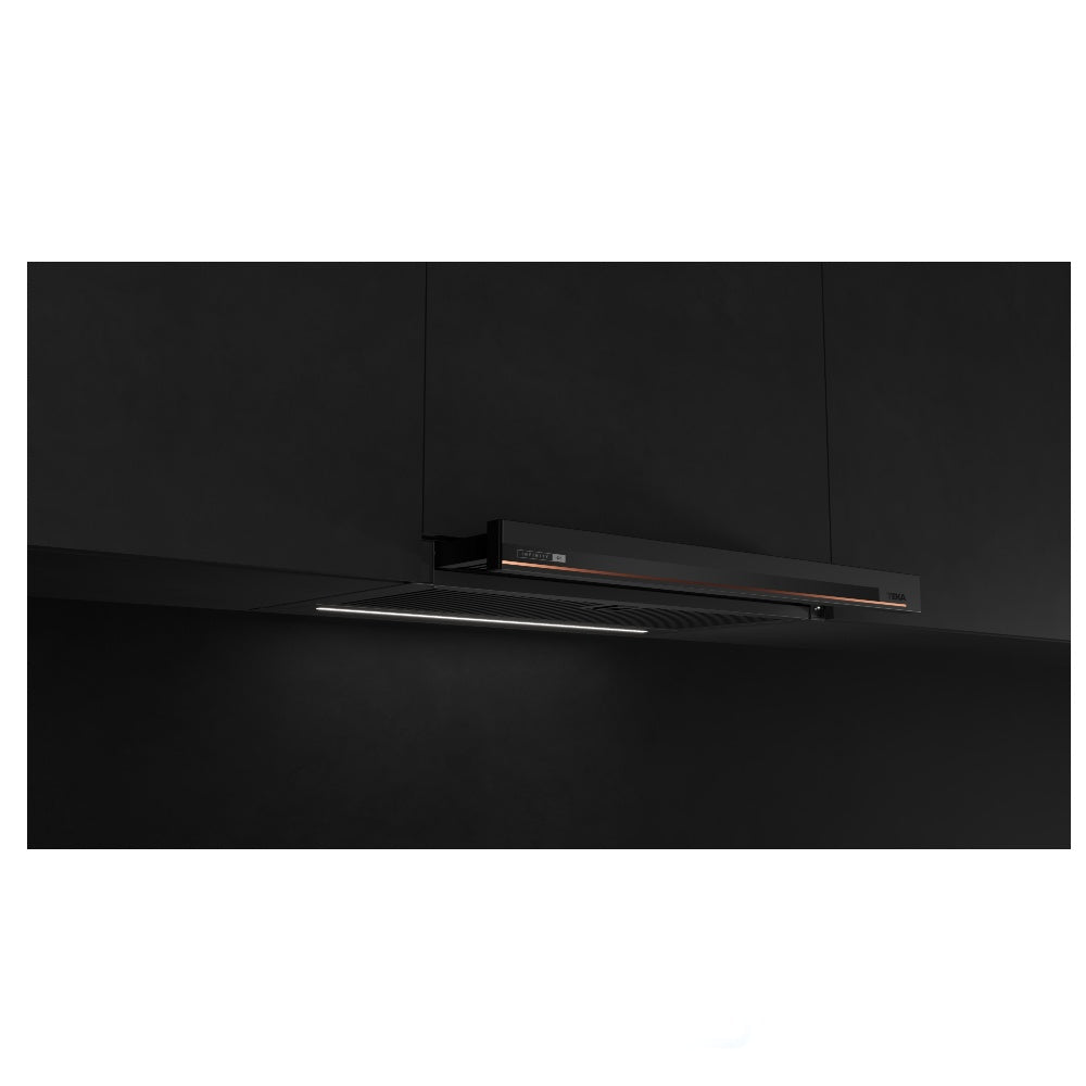 Hota incorporabila telescopica, Teka CNL 6415 Plus G1, 5 trepte de putere plus turbo, Motor EcoPower, 385 m3/h, Clasa A, 60 cm, Negru mat cu detalii metalice cupru