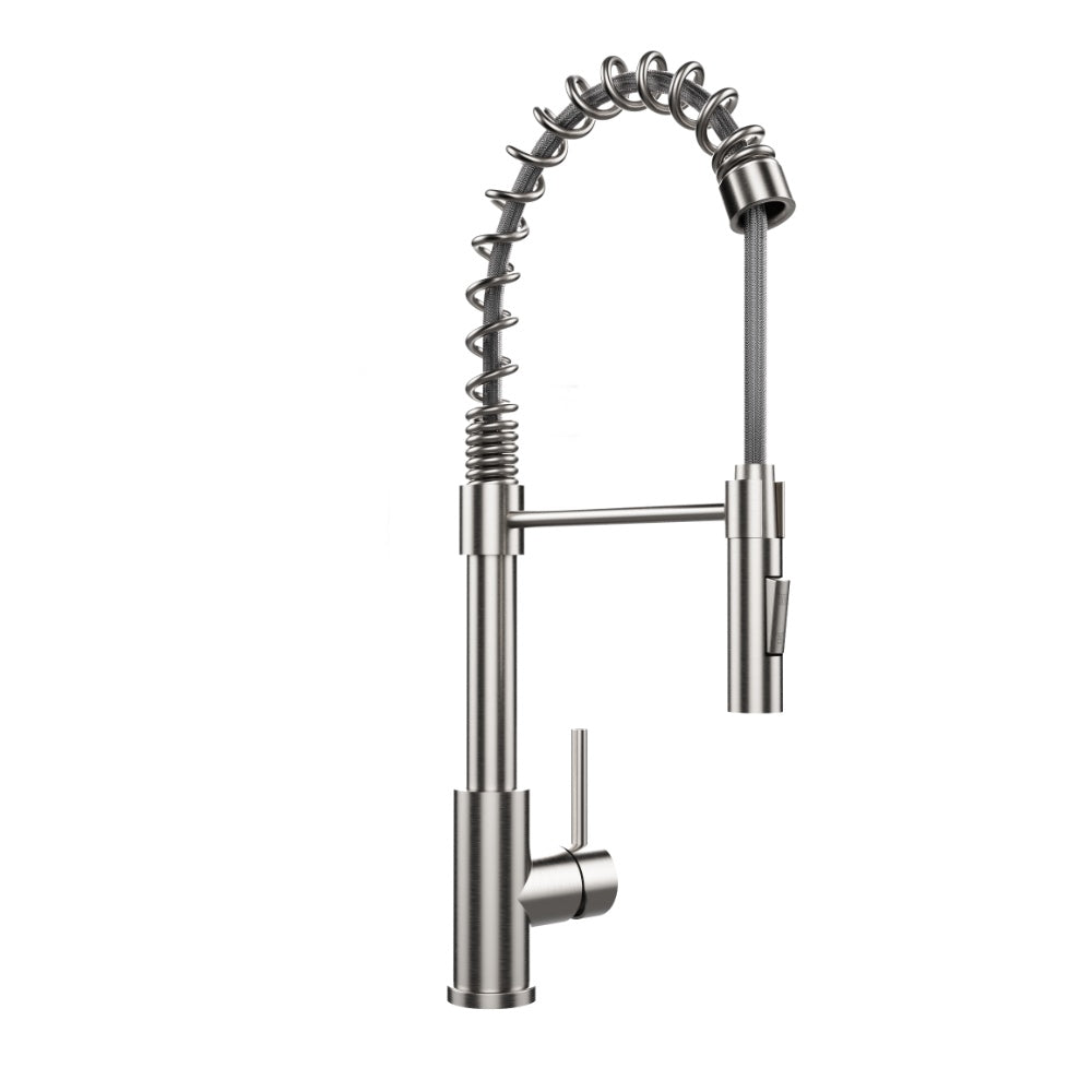 Baterie de bucatarie Teka UNI 9912 XP, cu teava inalta si arc flexibil, 2 functii jet, inox