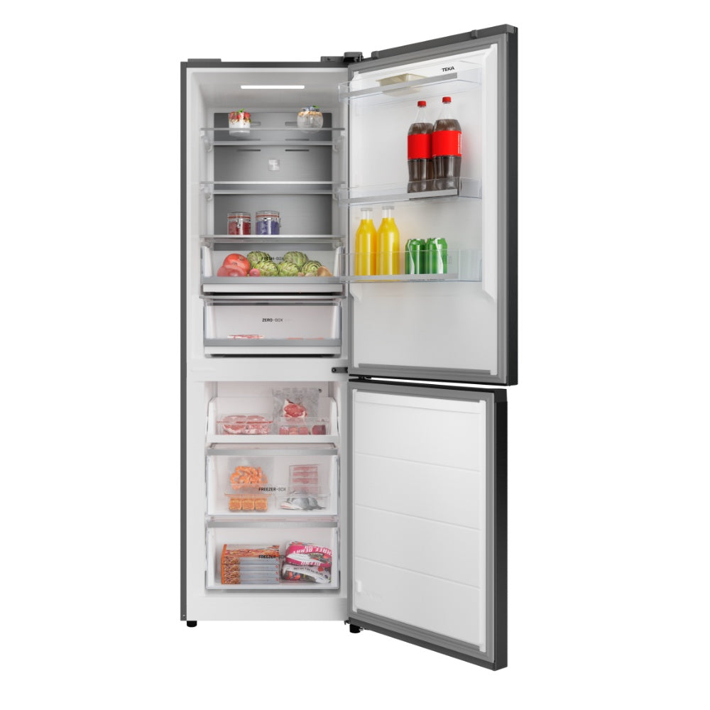 Combina frigorifica free-standing Teka RBF 64670 SS, 338 l, Motor inverter, Afisaj electronic pe usa, Clasa C, No Frost, H 185 cm, Inox