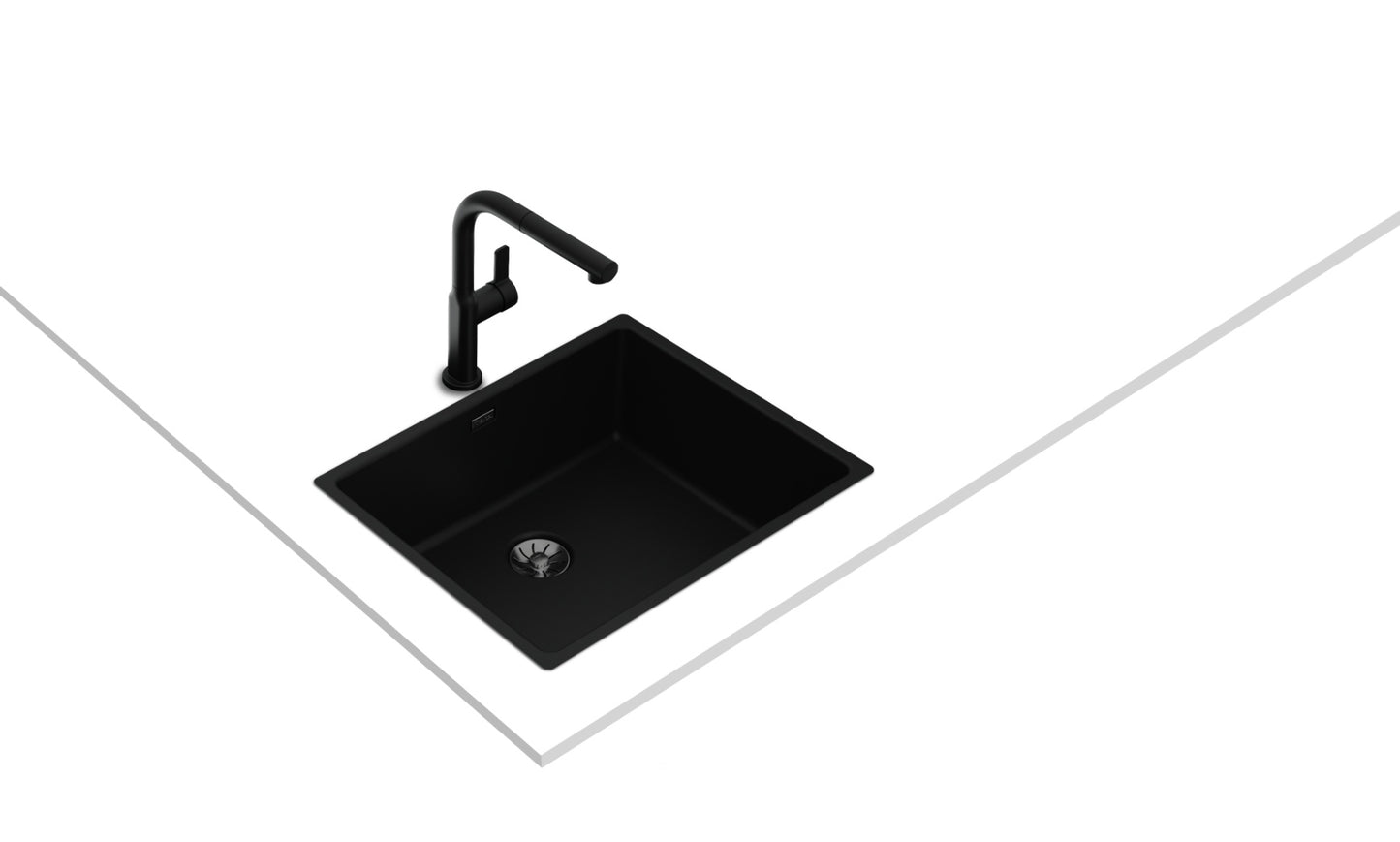 Chiuveta din inox Teka TopLine RS15 50.40, 540 x 440 mm, montare deasupra, la nivel sau sub blat, Full Black