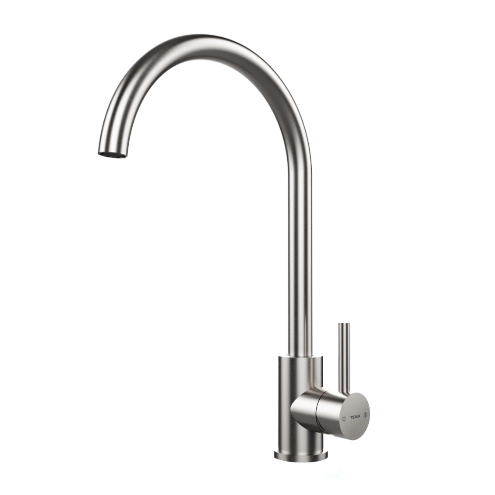 Pachet chiuveta bucatarie Teka TEKAWAY STYLO 1B, 465 x 485 mm si baterie Teka UNI 9310 XP, inox