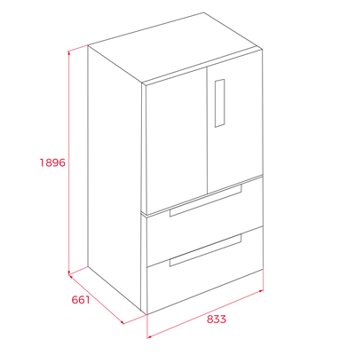 Combina frigorifica side by side free-standing Teka RFD 77825 GBK EU, 4 usi, 516 l, Clasa E, NoFrost, H 189.8 cm, sticla neagra