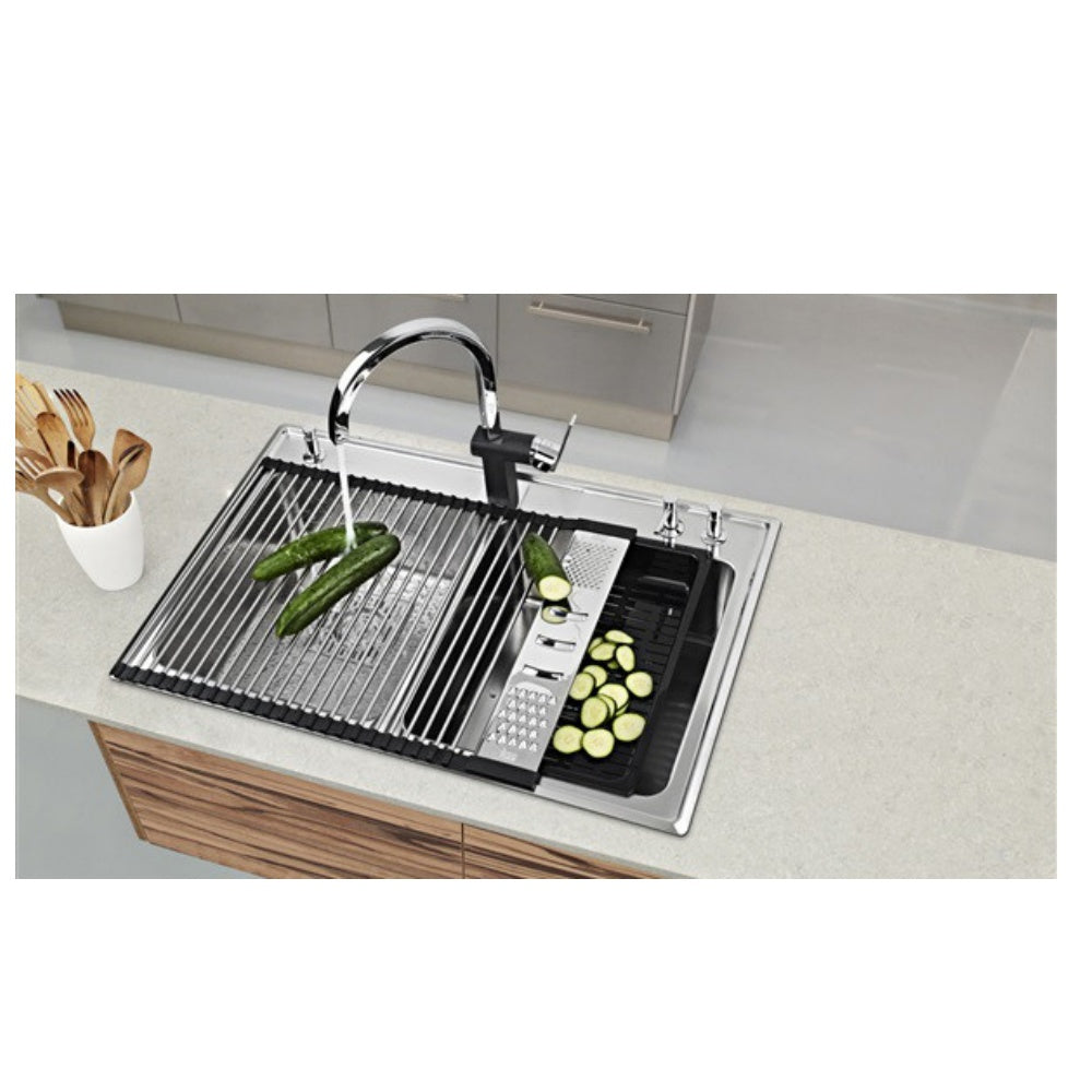 Gratar multifuctional pentru chiuveta Teka, cu razatoare multipla, 580 x 428 mm, inox