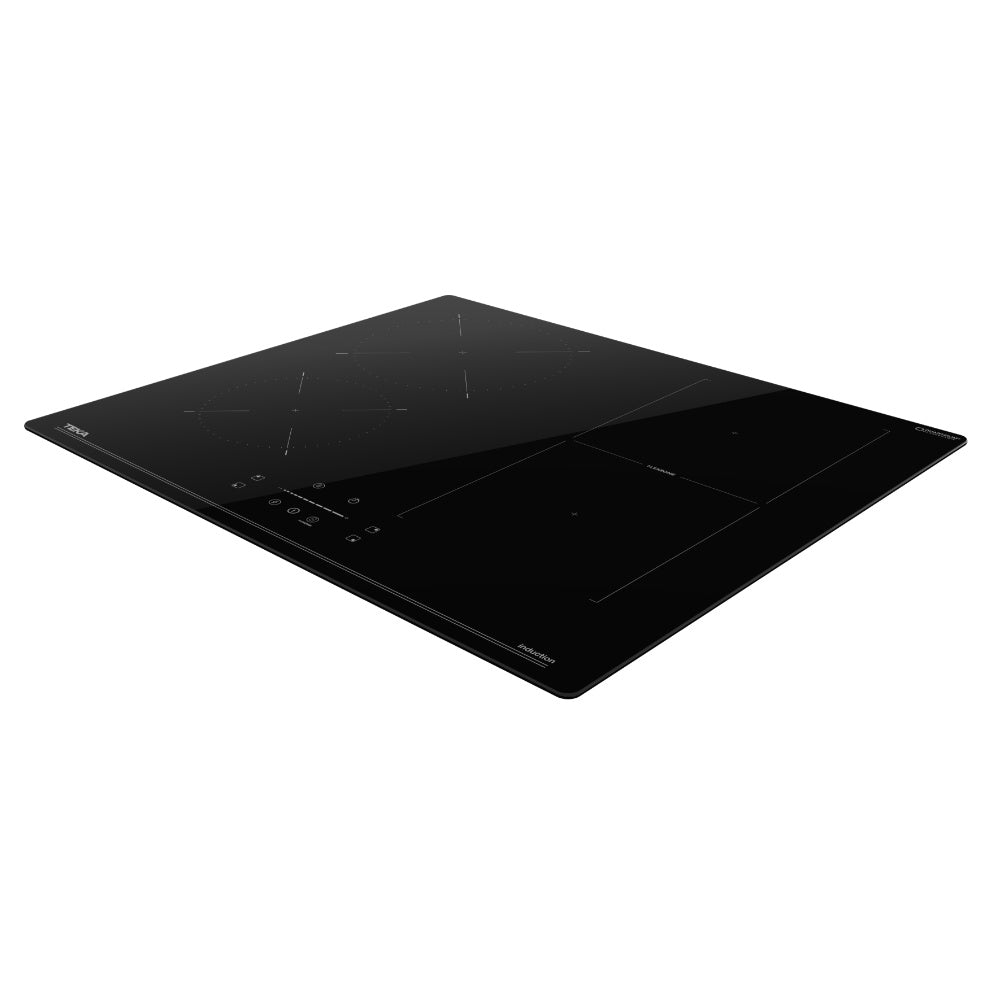 Plita electrica cu inductie Teka IBF 64210 SSM BK, panou de control MonoSlider, 4 zone, 9 nivele de putere 60 cm, Cristal negru