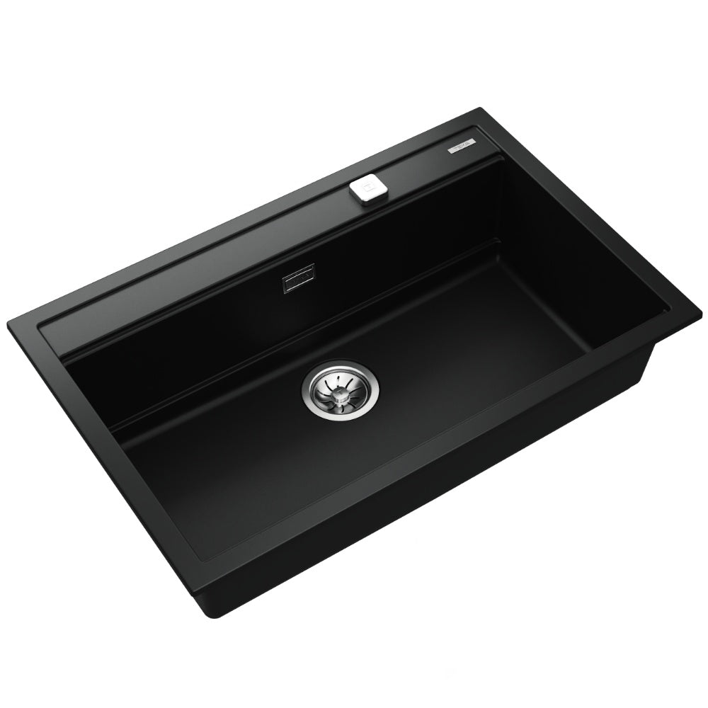 Chiuveta din Tegranite+ TEKA NOVA 80 WS-TG 1B, 790 x 510 mm, montare incastrat, Tocator si sita, Negru