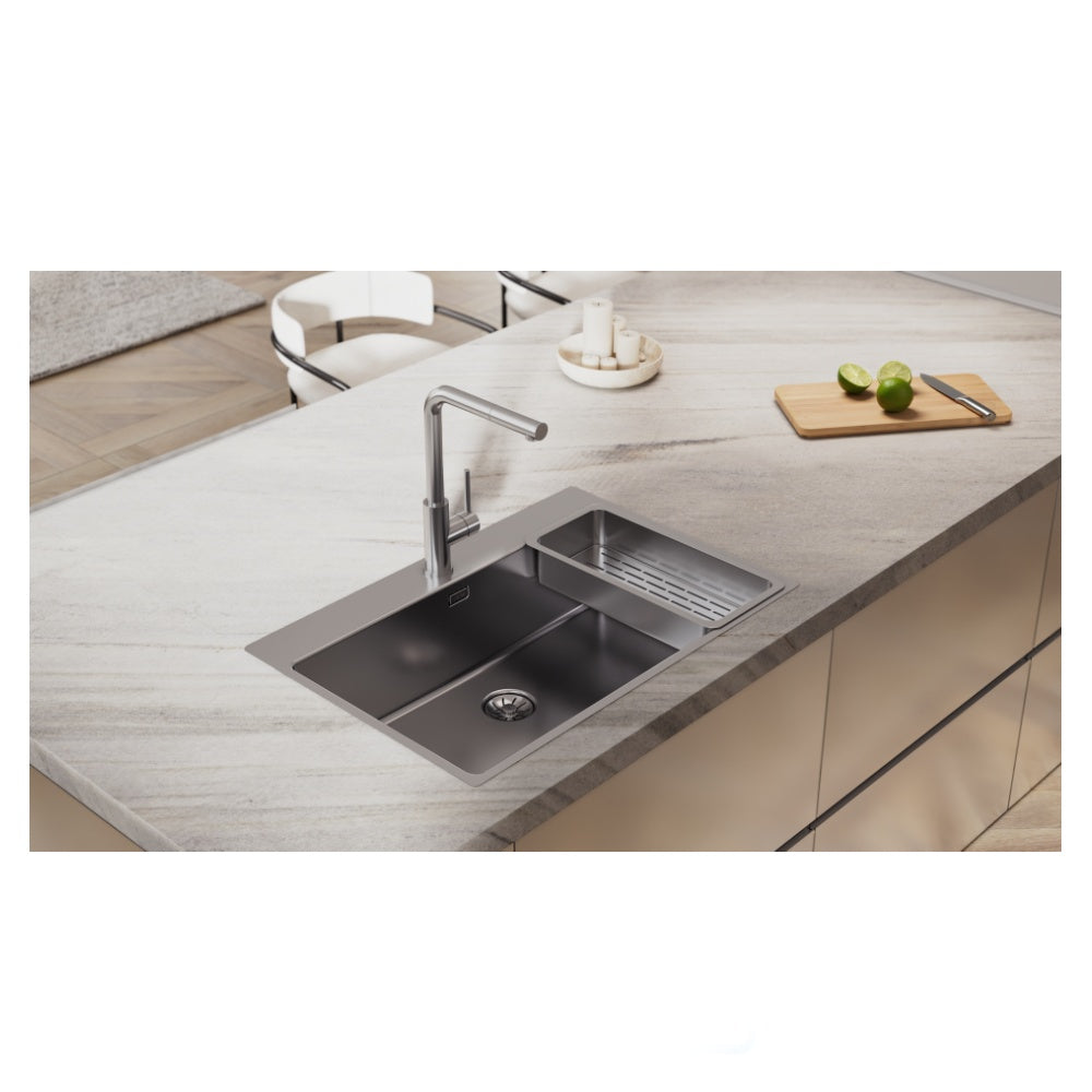 Chiuveta din inox TEKA FORLINE RS15 71.40, 750 x 500 mm, 1 cuva, instalare 2 in 1, Inox lucios