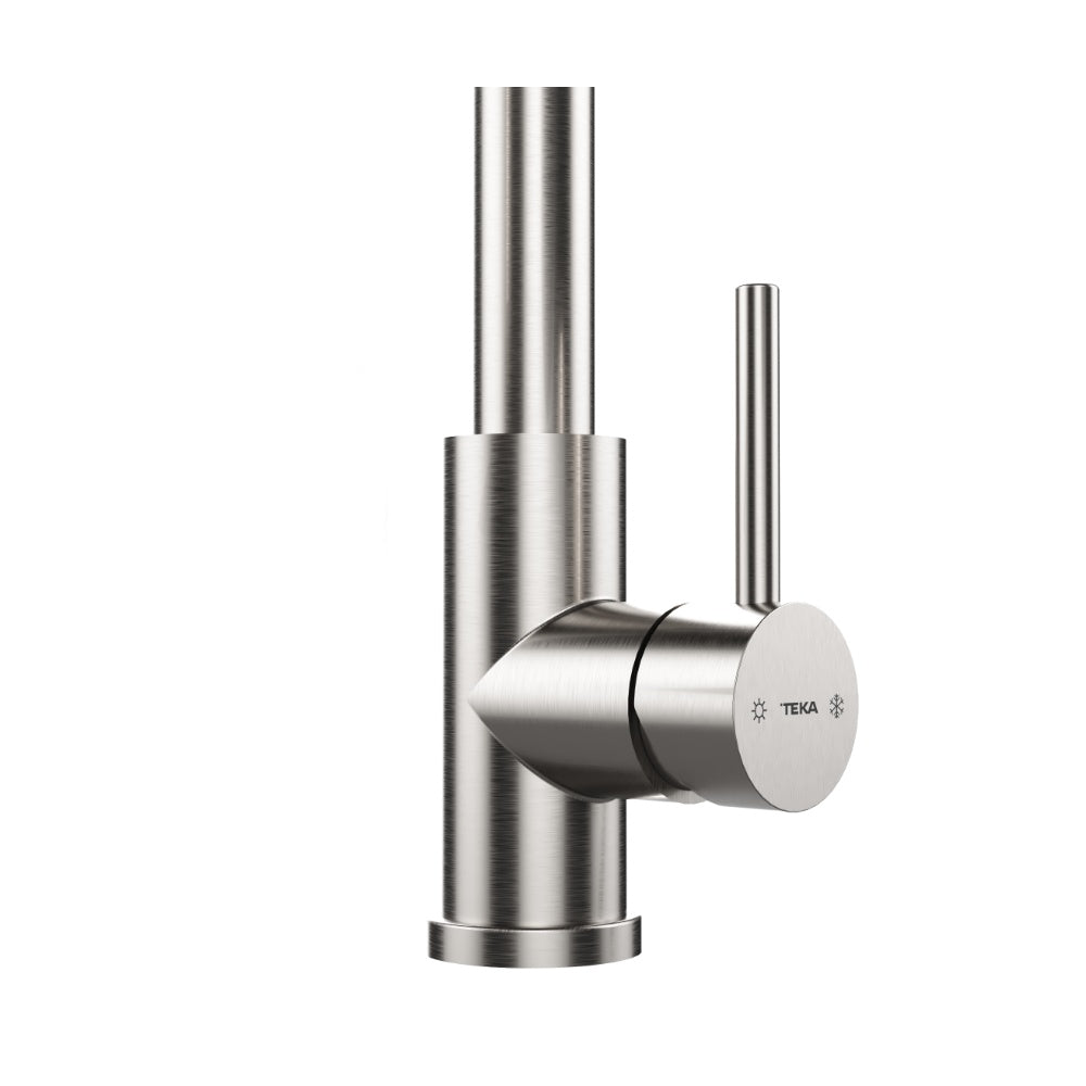 Baterie de bucatarie Teka UNI 9912 XP, cu teava inalta si arc flexibil, 2 functii jet, inox