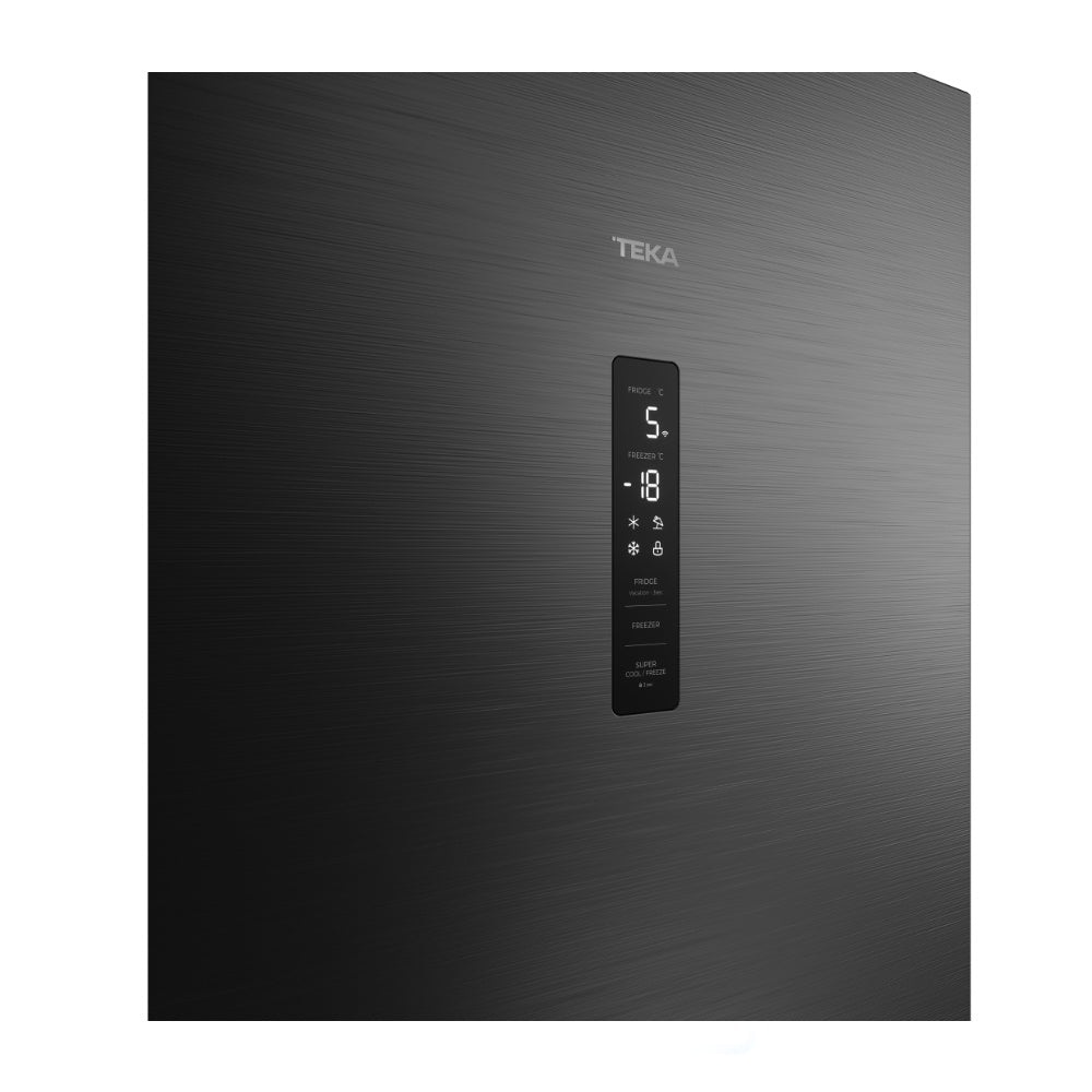 Combina frigorifica free-standing Teka RBF 88680 DSS, 378 l, Clasa A, Full No Frost, Motor invertor, H 201 cm, Negru inox