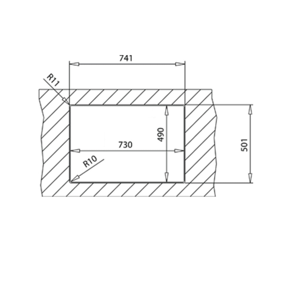 Chiuveta din inox Teka, FORLINEA RS15 2B 740, 2 cuve, 740 x 500 mm, instalare deasupra sau incastrat, inox