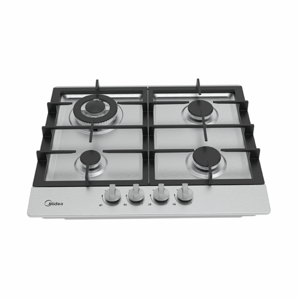 Plita pe gaz Midea MH 604 TC FX G, 4 zone. gratare fonta, 60 cm, Inox