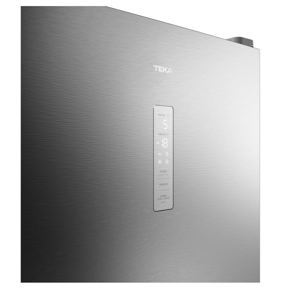 Combina frigorifica free-standing Teka RBF 64670 SS, 338 l, Motor inverter, Afisaj electronic pe usa, Clasa C, No Frost, H 185 cm, Inox