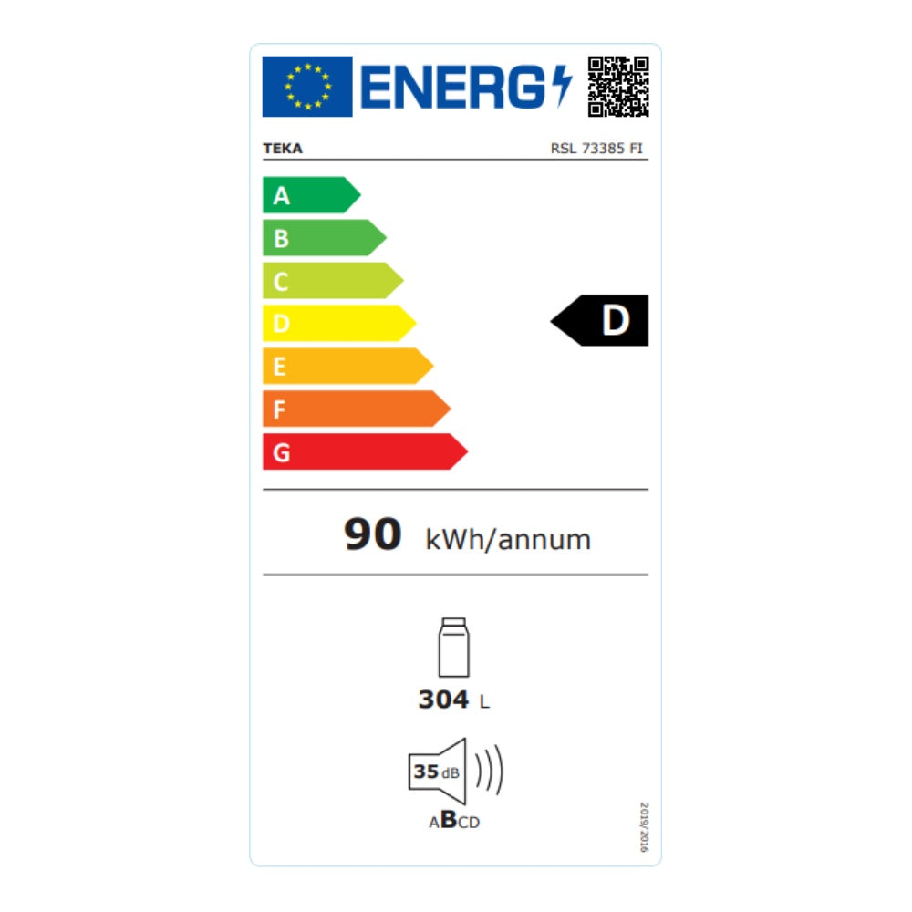 Frigider incorporabil Teka RSL 73385 FI , No Frost, 304 litri, motor inverter, H 178.5 cm, clasa D