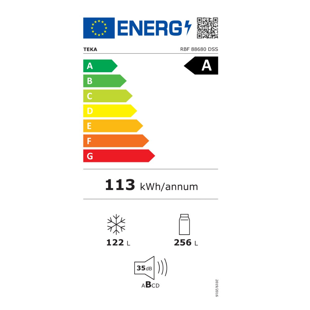 Combina frigorifica free-standing Teka RBF 88680 DSS, 378 l, Clasa A, Full No Frost, Motor invertor, H 201 cm, Negru inox