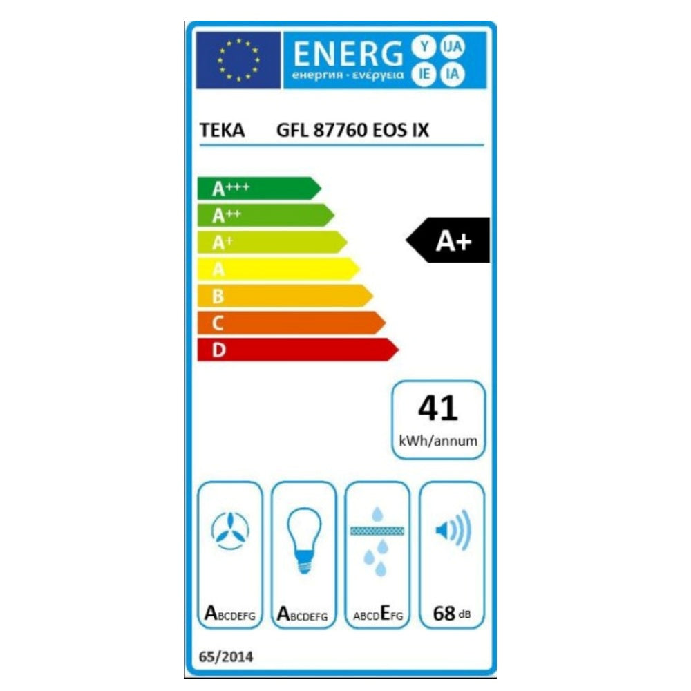 Hota incorporabila Teka GFL 87760 EOS IX, 84 cm, sistem de extractie perimetrala, Free Outlet: 735 m3/h, Clasa A+, Inox