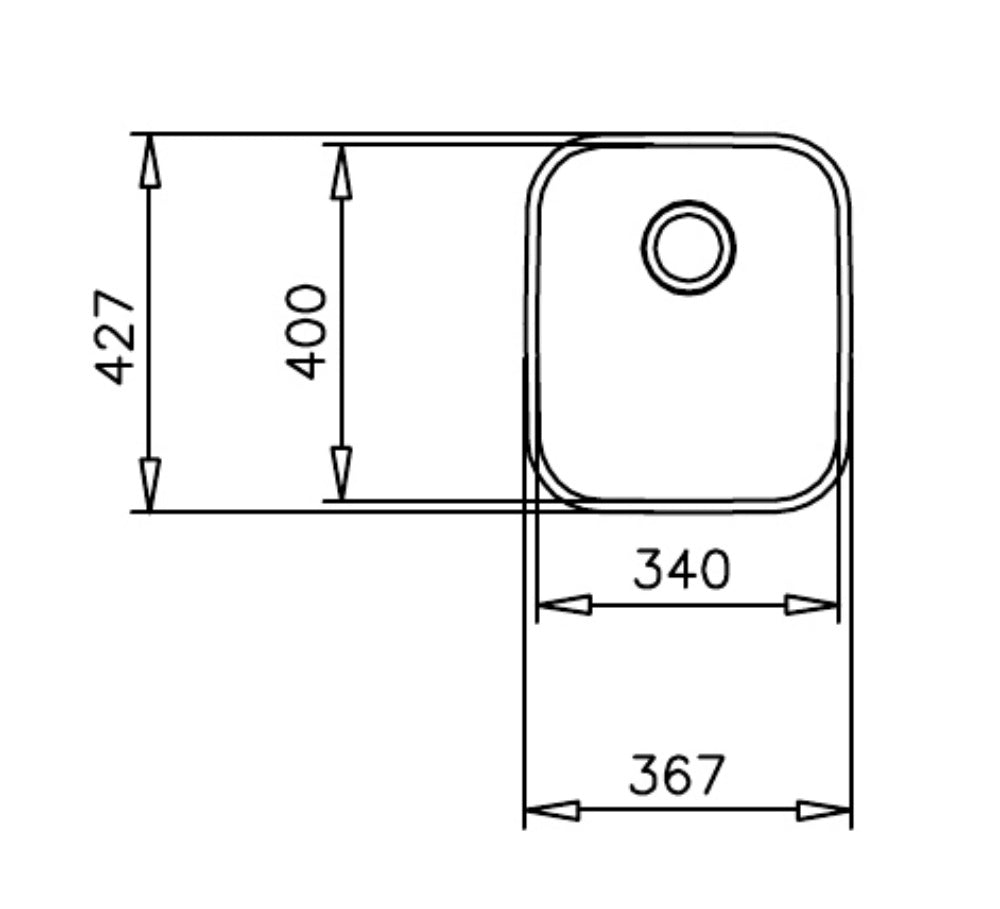 Chiuveta din inox TEKA BE 34.40, 427x367mm, montare sub blat, Inox
