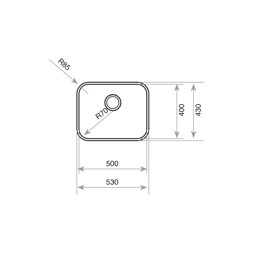 Chiuveta din inox TEKA BE 50.40, 530 x 430 mm, Undermount, Inox lucios