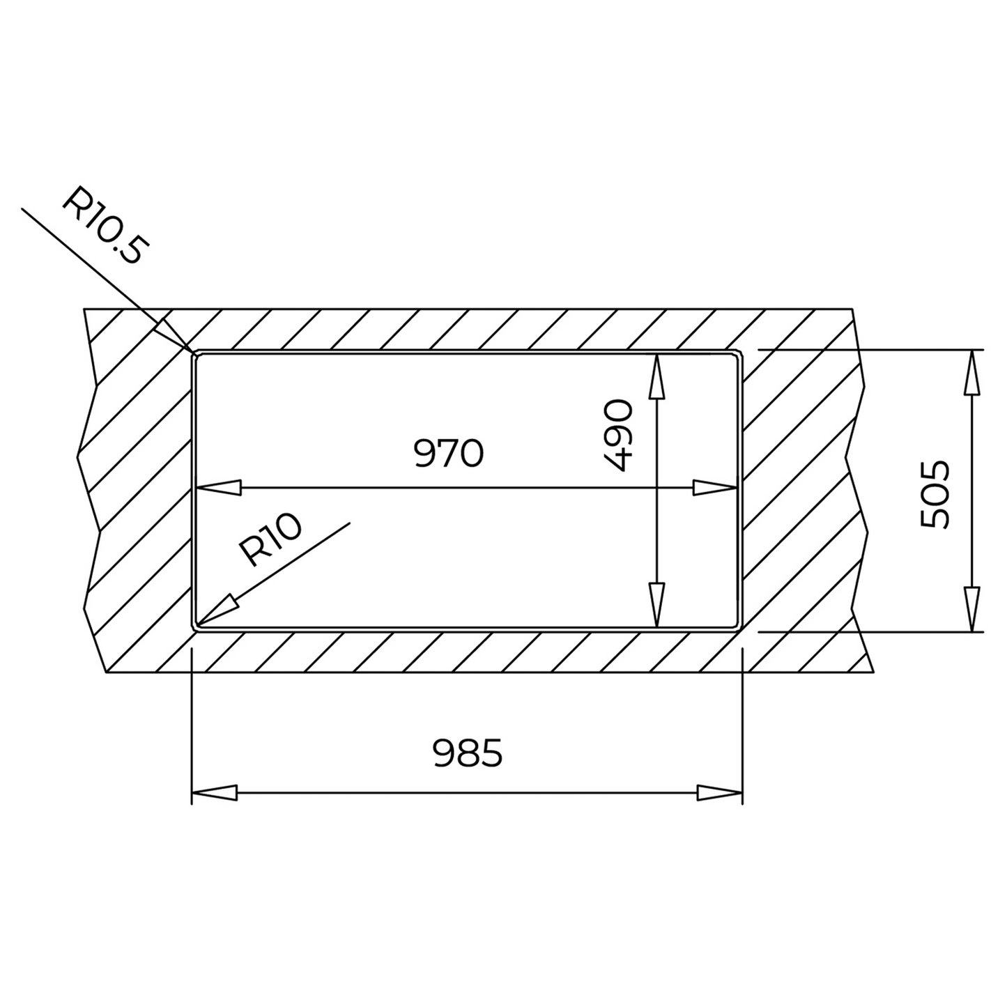 Chiuveta din inox Teka BROOKLYN 60 M-XP 1B 1D PLUS, 984 x 504 mm, 1 cuva cu picurator, montare deasupra sau la nivelul blatului, inox