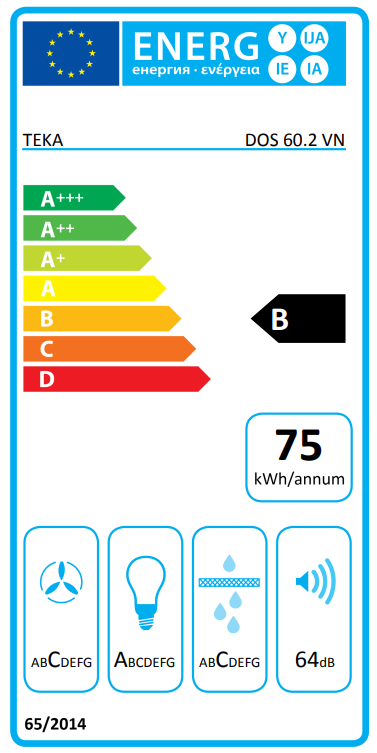 Hota semineu forma piramida, Teka DOS 60.2 VN, panou de control electronic, 60 cm, Clasa B,  Vanilla Alama