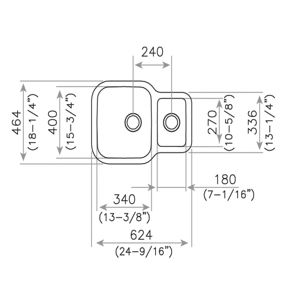 Chiuveta din inox TEKA BE 1½B 625, 624x464mm, cuva auxiliara, montare sub blat, Inox