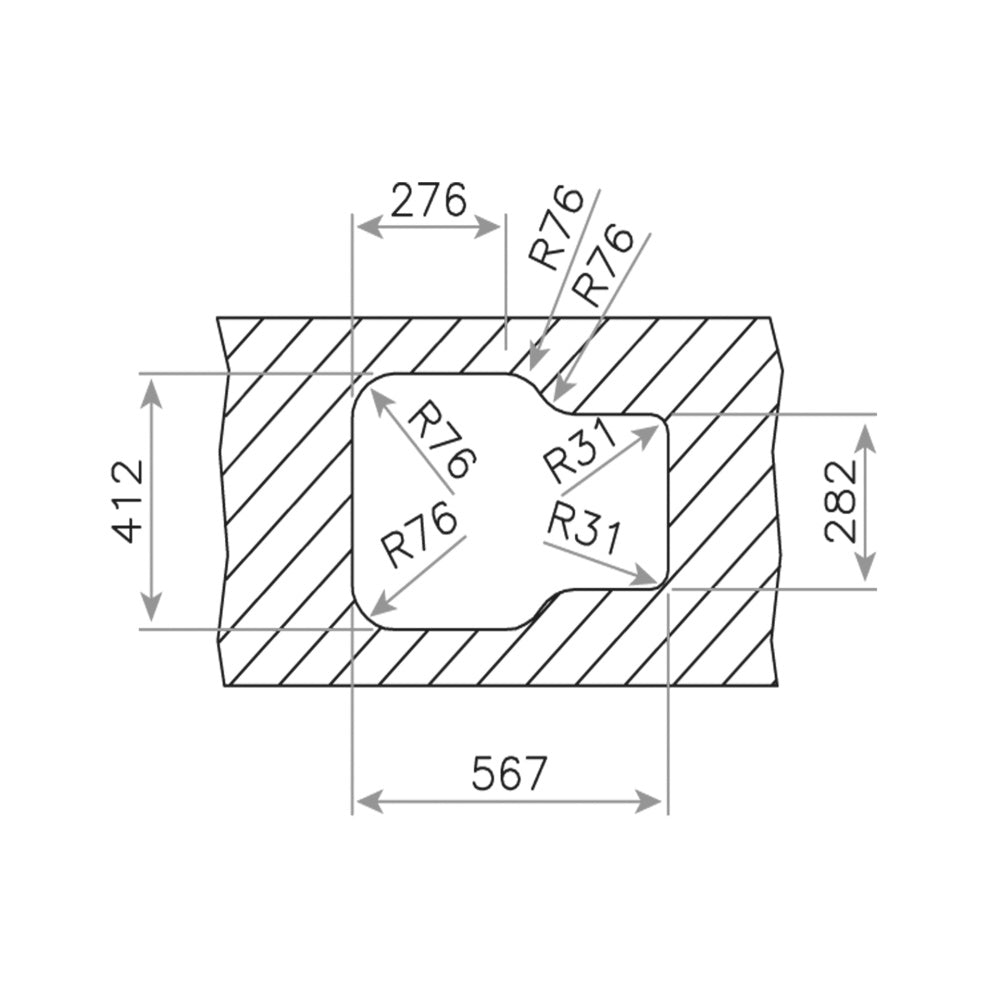 Chiuveta din inox TEKA BE 1½B 625, 624x464mm, cuva auxiliara, montare sub blat, Inox