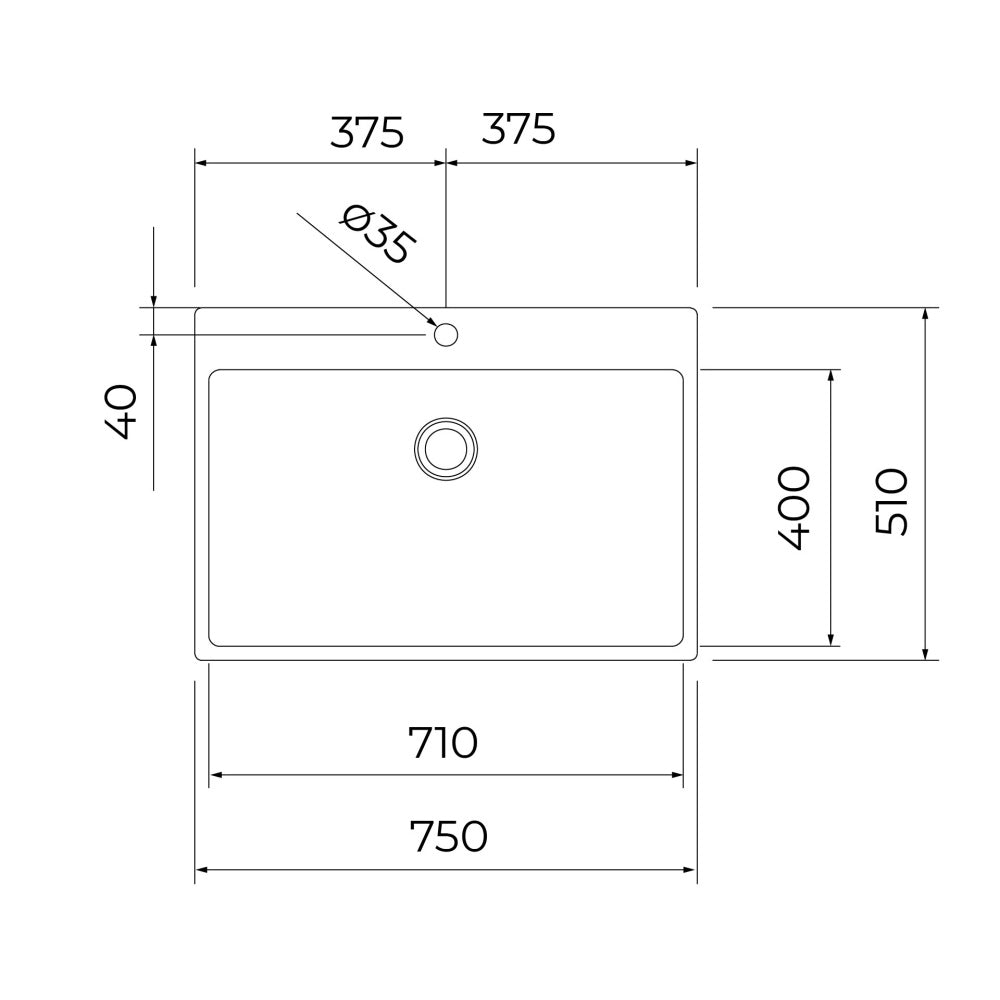 Chiuveta din inox TEKA FORLINE RS15 71.40, 750 x 500 mm, 1 cuva, instalare 2 in 1, Inox lucios