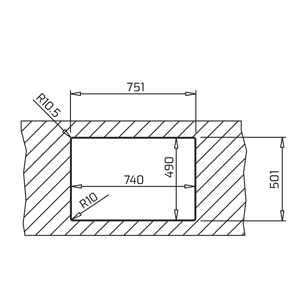 Chiuveta din inox Teka FORLINEA RS15 71.40 3½ SQ W, instalare 2 in 1, 750 mm x 500 mm, inox